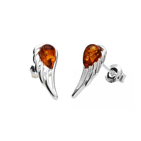 Amber Angel Wing Studs