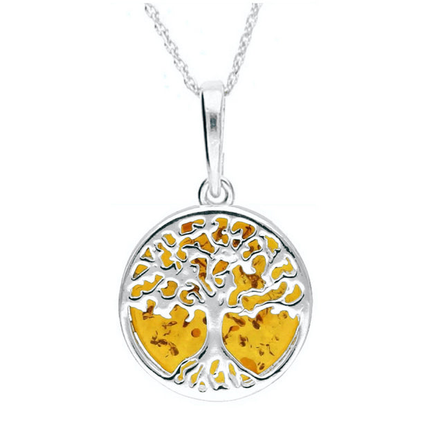Dainty Amber Tree of Life Necklace