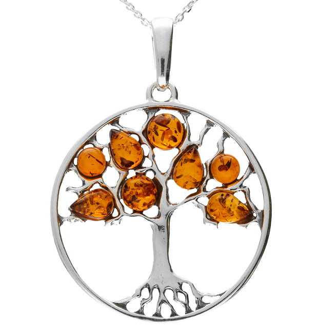 Large Amber Tree of Life Pendant.