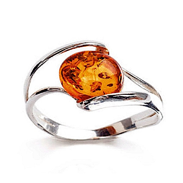 Pretty Amber Oval Ring