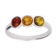 Pretty Mixed Amber Ring