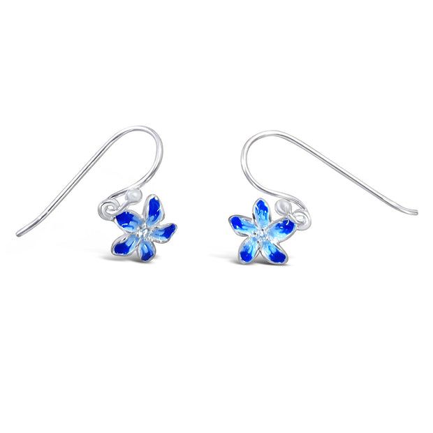 Beautiful Blue Flower Earrings