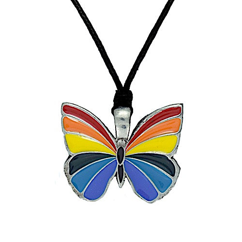 LGBTQ Rainbow Butterfly Necklace