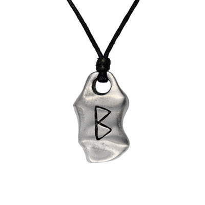 Pewter Textured Rune Necklace 1