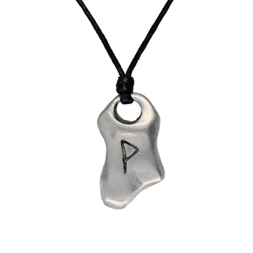 Pewter Textured Rune Necklace 2